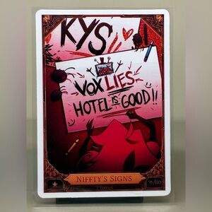 Niffty’s Signs 31/60 Season 2 Hazbin Hotel Trading Card 1st Edition Foil